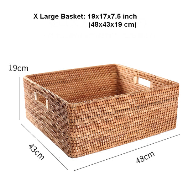 Large Storage Baskets for Bedroom, Storage Baskets for Bathroom, Rectangular Storage Baskets, Storage Baskets for Shelves-Paintingforhome