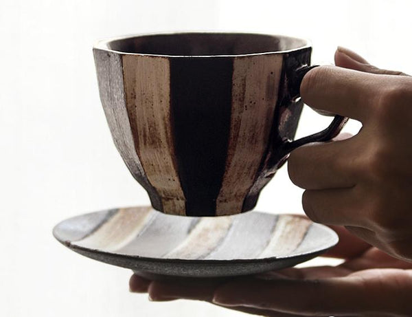 Cappuccino Coffee Mug, Latte Coffee Cup, Tea Cup, Pottery Coffee Cups, Ceramic Coffee Cup, Coffee Cup and Saucer Set-Paintingforhome