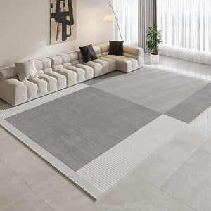 Gray Modern Rug Ideas for Living Room, Abstract Grey Geometric Modern Rugs, Contemporary Modern Rugs for Bedroom, Modern Rugs for Dining Room-Paintingforhome