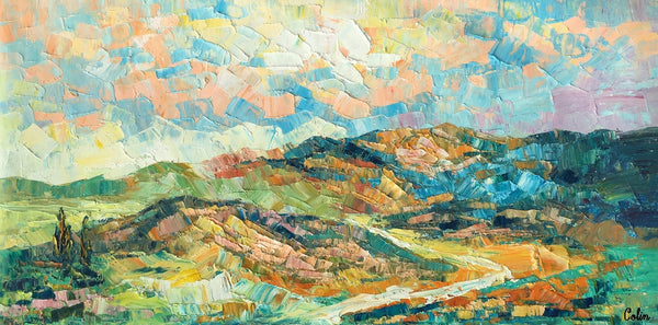 Landscape Painting, Autumn Mountain Painting, Original Wall Art, Custom Canvas Art, Original Artwork, Canvas Painting, Oil Painting-Paintingforhome