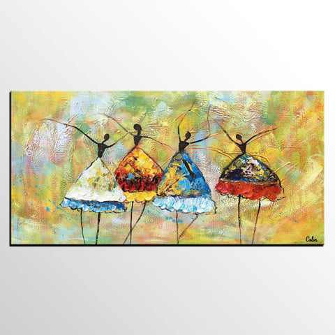 Canvas Painting for Living Room, Abstract Acrylic Painting, Ballet Dancer Painting, Acrylic Painting for Sale, Modern Wall Art Painting, Custom Art-Paintingforhome