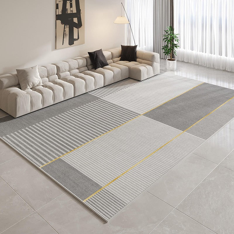 Contemporary Modern Rugs for Bedroom, Gray Modern Rug Ideas for Living Room, Abstract Grey Geometric Modern Rugs, Modern Rugs for Dining Room-Paintingforhome
