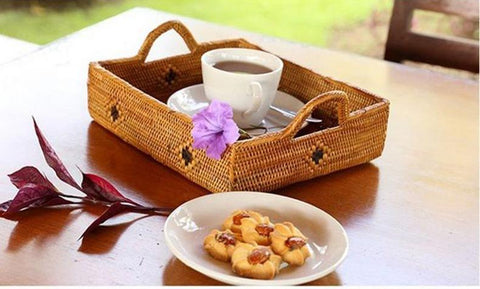 Indonesia Hand Woven Storage Basket, Natural Fiber Baskets, Small Rustic Basket-Paintingforhome