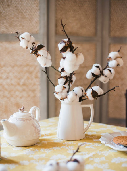 Cotton Branch, Table Centerpiece, Spring Artificial Floral for Dining Room, Bedroom Flower Arrangement Ideas, Simple Modern Flower Arrangement Ideas for Home Decoration-Paintingforhome
