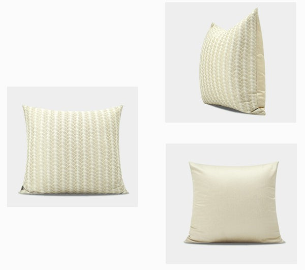 Golden Color Throw Pillow for Interior Design, Modern Decorative Throw Pillows, Modern Sofa Pillows, Contemporary Square Modern Throw Pillows for Couch-Paintingforhome