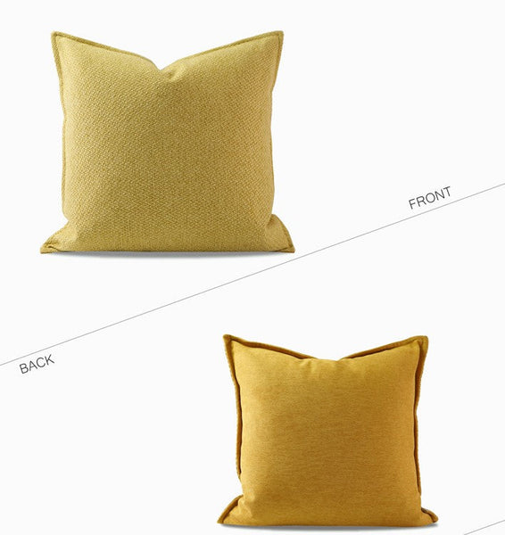 Large Yellow Square Modern Throw Pillows for Couch, Contemporary Modern Sofa Pillows, Simple Decorative Throw Pillows, Large Throw Pillow for Interior Design-Paintingforhome