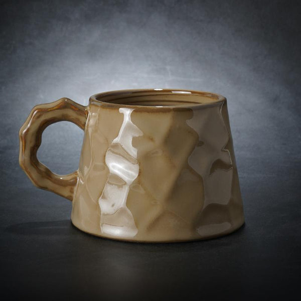 White Ceramic Coffee Mug, Large Capacity Coffee Cups, Large Tea Cup, Large Handmade Pottery Coffee Cup, Black Coffee Cup-Paintingforhome