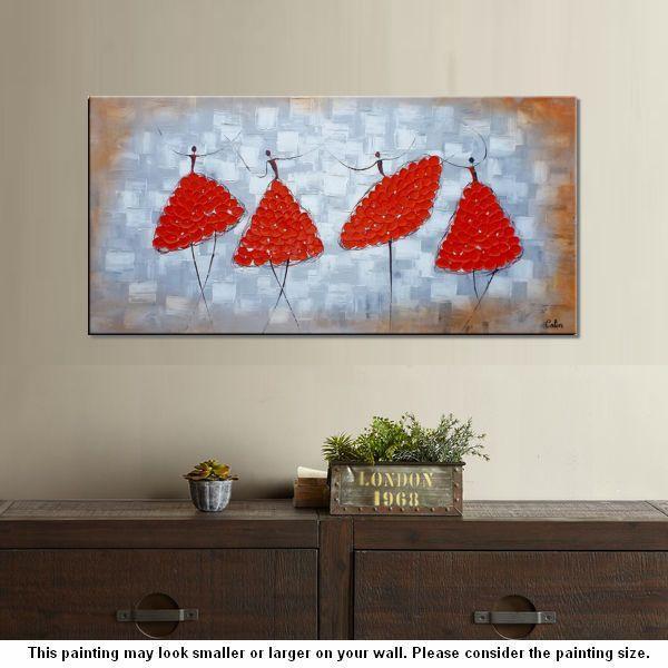 Modern Canvas Painting for Sale, Impasto Painting, Acrylic Abstract Painting, Ballet Dancer Painting, Modern Paintings, Paintings for Dining Room-Paintingforhome