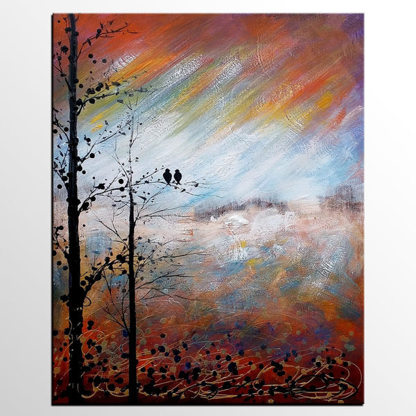 Love Birds Painting, Simple Abstract Painting, Landscape Acrylic Painting, Acrylic Canvas Painting, Bedroom Wall Art Paintings, C-Paintingforhome