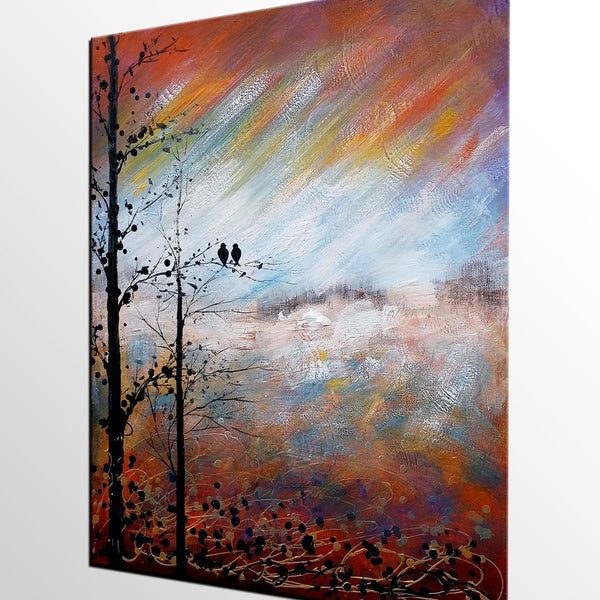 Love Birds Painting, Simple Abstract Painting, Landscape Acrylic Painting, Acrylic Canvas Painting, Bedroom Wall Art Paintings, C-Paintingforhome