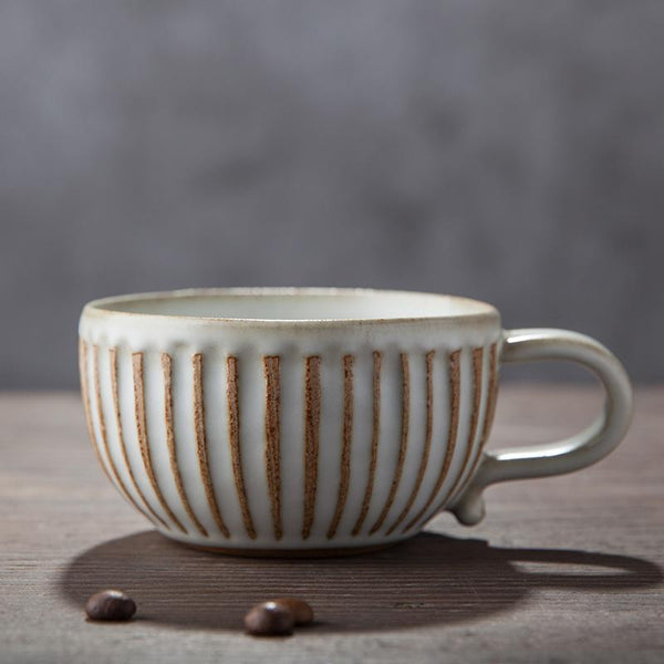 Breakfast Milk Cups, Latte Coffee Cup, Tea Cup, Coffee Cup and Saucer Set，Cappuccino Coffee Mug-Paintingforhome