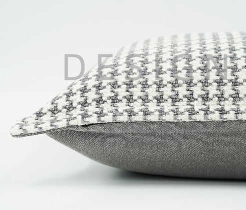 Gray Chequer Modern Sofa Pillows, Large Decorative Throw Pillows, Contemporary Square Modern Throw Pillows for Couch, Abstract Throw Pillow for Interior Design-Paintingforhome