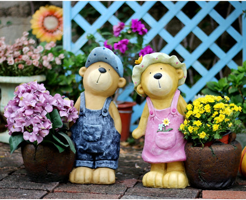 Garden Animal Sculpture Bear Statues, Garden Decor Ideas, Outdoor Garden Decoration, Animal Statues, Garden Ornament, Villa Courtyard Decor-Paintingforhome