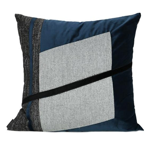 Modern Sofa Pillow, Modern Throw Pillows, Blue Decorative Pillow, Square Pillow, Throw Pillow for Living Room-Paintingforhome