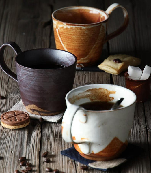 Large Capacity Coffee Cup, Pottery Coffee Mug, Large Handmade Ceramic Coffee Cup, Large Tea Cup-Paintingforhome