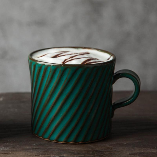 Handmade Pottery Coffee Cup, Cappuccino Coffee Mug, Large Capacity Coffee Cup, Pottery Tea Cup-Paintingforhome