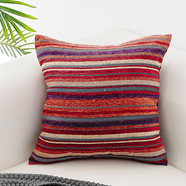 Oriental Throw Pillow for Couch, Bohemian Decorative Sofa Pillows, Geometric Pattern Chenille Throw Pillows-Paintingforhome