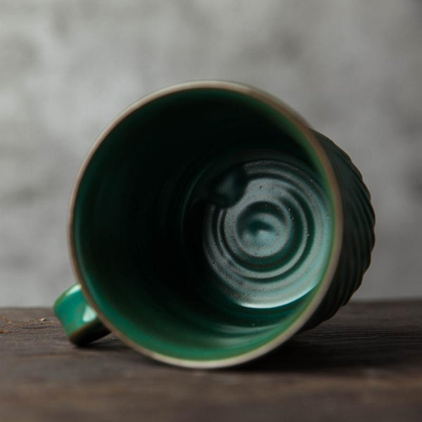 Handmade Pottery Coffee Cup, Cappuccino Coffee Mug, Large Capacity Coffee Cup, Pottery Tea Cup-Paintingforhome