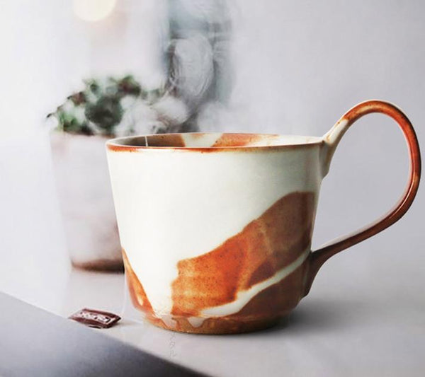 Large Capacity Coffee Cup, Pottery Coffee Mug, Large Handmade Ceramic Coffee Cup, Large Tea Cup-Paintingforhome