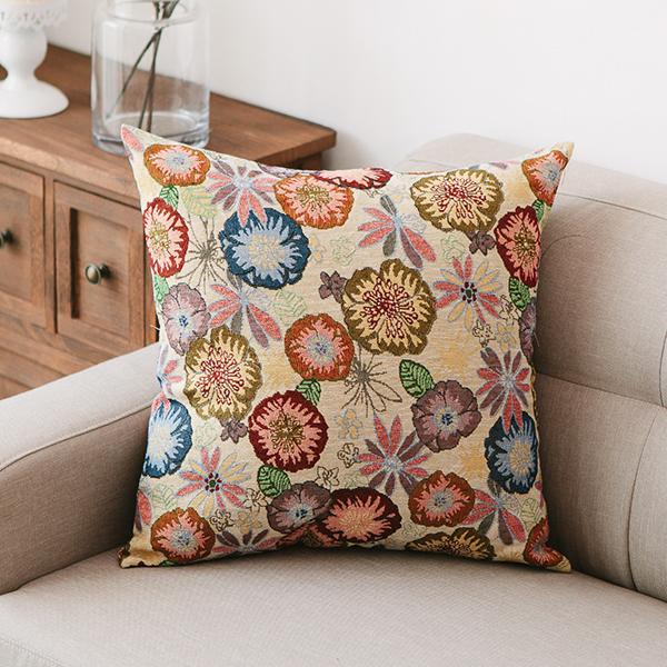 Geometric Pattern Chenille Throw Pillow for Couch, Bohemian Decorative Sofa Pillows, Decorative Throw Pillows for Living Room-Paintingforhome