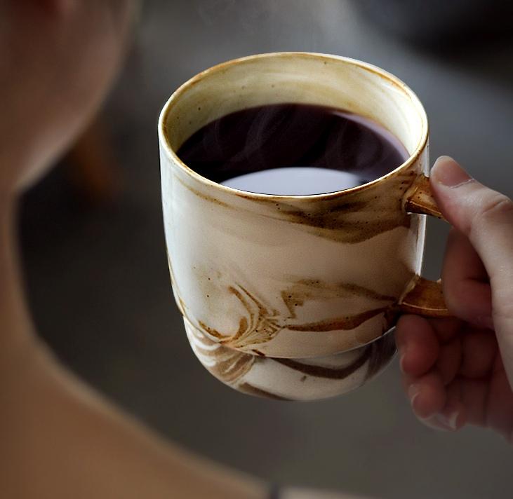 Handmade Pottery Coffee Cup, Cappuccino Coffee Mug, Large Capacity Cof –  Paintingforhome