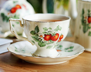 Beautiful British Tea Cups, Bone China Porcelain Tea Cup Set, Traditional English Tea Cups and Saucers, Unique Ceramic Coffee Cups-Paintingforhome
