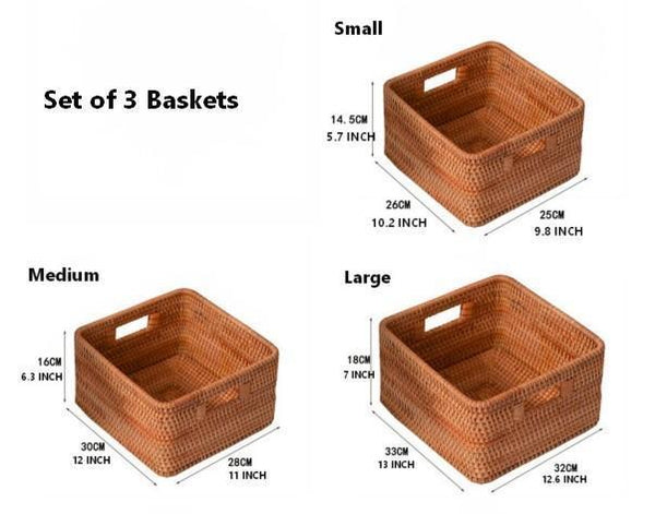 Storage Basket for Shelves, Rectangle Storage Basket for Toys, Storage Baskets for Bathroom, Kitchen Storage Baskets-Paintingforhome