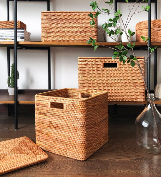 Storage Baskets for Bedroom, Extra Large Storage Basket for Clothes, Rectangular Storage Baskets, Storage Basket for Shelves-Paintingforhome