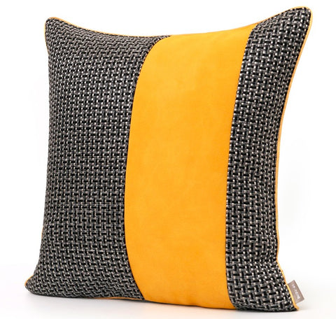 Large Black Yellow Modern Pillows, Modern Throw Pillows for Couch, Decorative Modern Sofa Pillows, Modern Simple Throw Pillows for Living Room-Paintingforhome