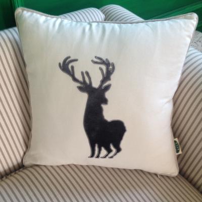 Embroider Elk Cotton Pillow Cover, Decorative Throw Pillow, Sofa Pillows, Home Decor-Paintingforhome