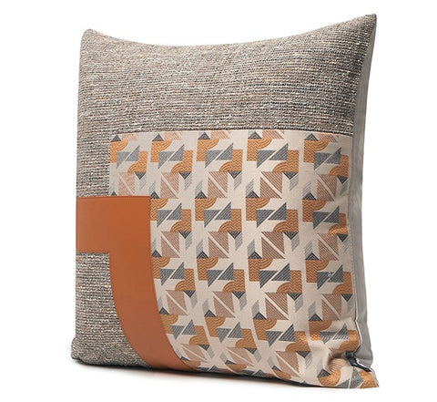 Modern Throw Pillows for Living Room, Large Simple Modern Pillows, Decorative Modern Sofa Pillows, Brown Orange Modern Throw Pillows for Couch-Paintingforhome