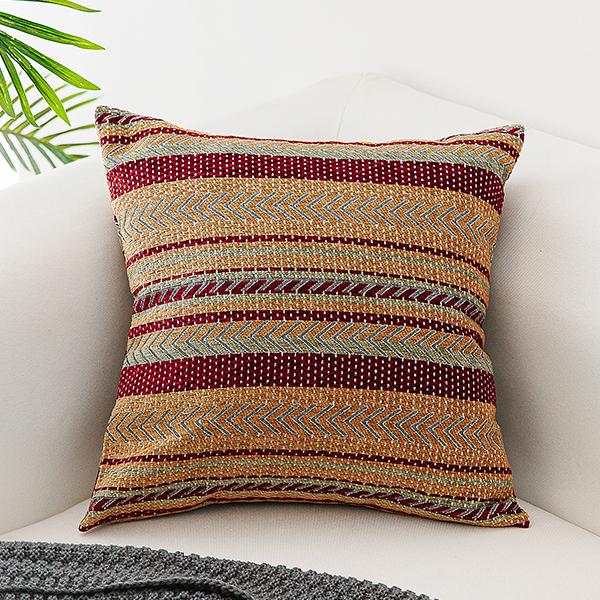 Oriental Throw Pillow for Couch, Bohemian Decorative Sofa Pillows, Geometric Pattern Chenille Throw Pillows-Paintingforhome