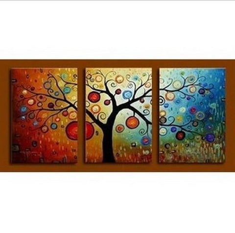 Abstract Art, Tree of Life Painting, Canvas Painting, 3 Piece Wall Art, Modern Artwork, Abstract Painting-Paintingforhome