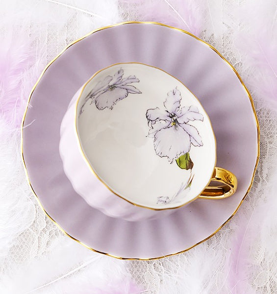 Beautiful British Tea Cups, Unique Afternoon Tea Cups and Saucers, Elegant Ceramic Coffee Cups, Royal Bone China Porcelain Tea Cup Set-Paintingforhome