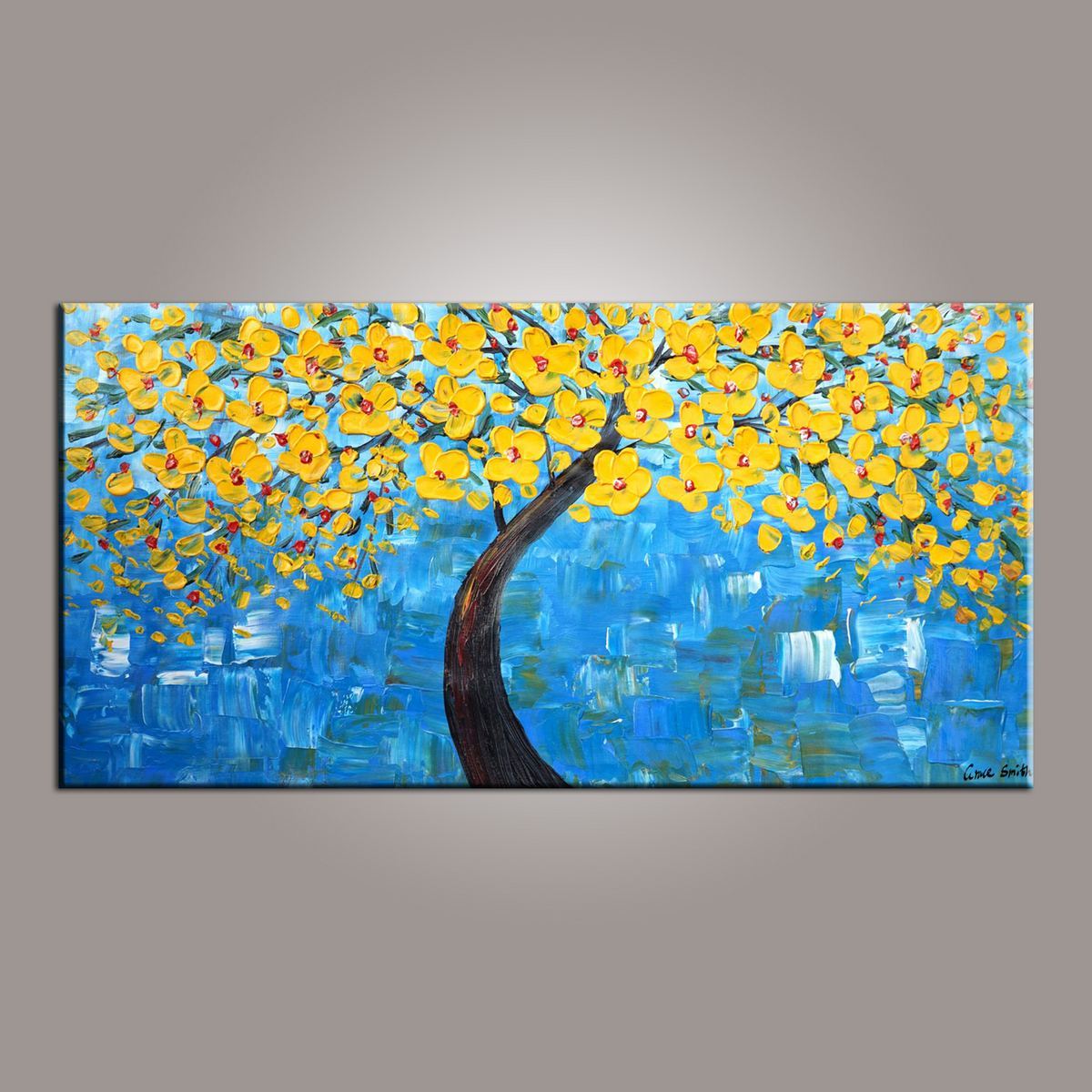 Tree Painting, Painting on Sale, Flower Art, Abstract Art Painting, Canvas Wall Art, Bedroom Wall Art, Canvas Art, Modern Art, Contemporary Art-Paintingforhome