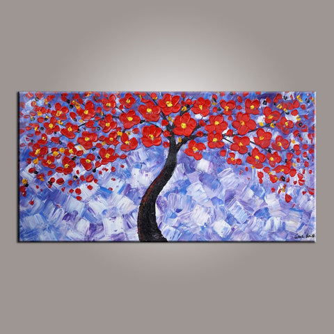 Painting on Sale, Flower Art, Abstract Art Painting, Tree Painting, Canvas Wall Art, Bedroom Wall Art, Canvas Art, Modern Art, Contemporary Art-Paintingforhome