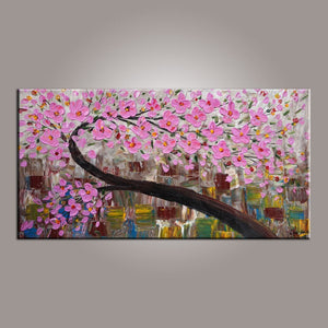 Canvas Art, Flower Tree Painting, Abstract Art Painting, Painting on Sale, Dining Room Wall Art, Art on Canvas, Modern Art, Contemporary Art-Paintingforhome