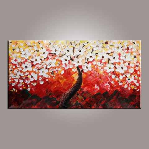 Painting for Sale, Heavy Texture Painting, Flower Oil Painting, Abstract Art Painting, Bedroom Wall Art, Contemporary Art-Paintingforhome