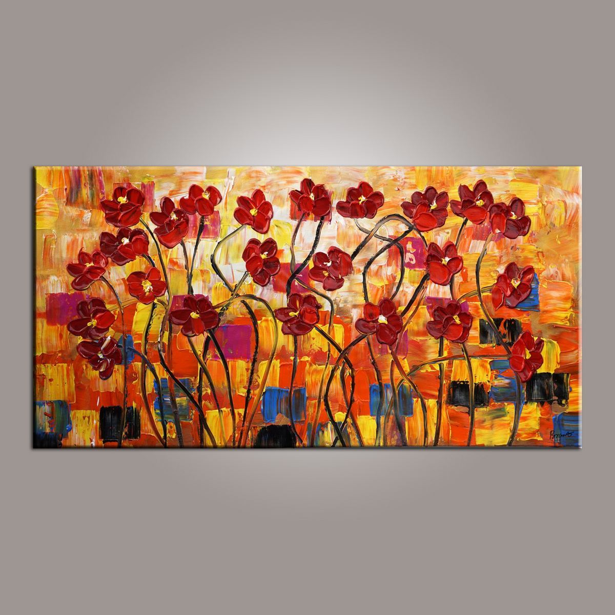 Spring Flower Painting, Canvas Wall Art, Painting for Sale, Flower Art, Abstract Art Painting, Bedroom Wall Art, Canvas Art, Modern Art, Contemporary Art-Paintingforhome