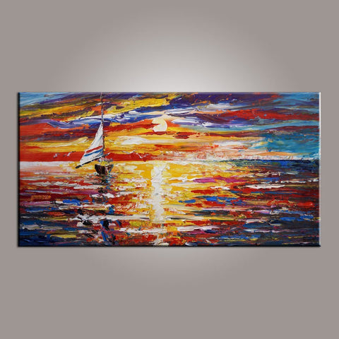 Modern Art, Contemporary Art, Boat Painting, Art Painting, Abstract Art, Abstract Art Painting, Living Room Wall Art, Canvas Art-Paintingforhome
