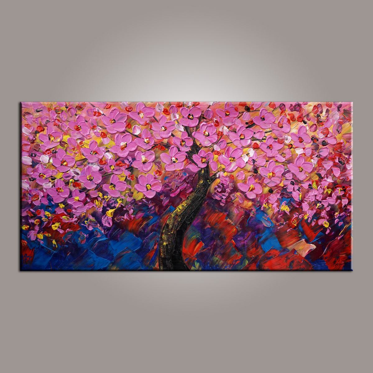 Painting for Sale, Tree Painting, Abstract Art Painting, Flower Oil Painting, Canvas Wall Art, Bedroom Wall Art, Canvas Art, Modern Art, Contemporary Art-Paintingforhome