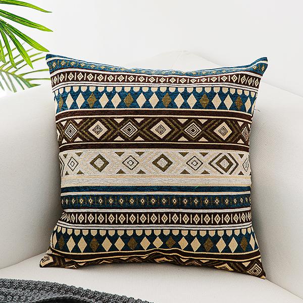 Chenille Ebony Pillow Cover, Decorative Geometric Throw Pillow