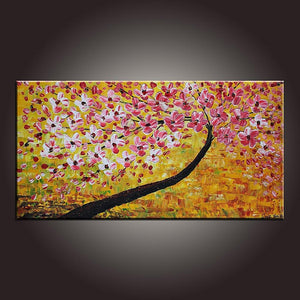 Flower Painting, Art on Canvas, Modern Art, Contemporary Art, Abstract Art Painting, Canvas Wall Art, Dining Room Wall Art, Canvas Art-Paintingforhome
