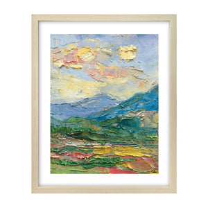Abstract Landscape Painting, Mountain Sky Painting, Small Oil Painting, Heavy Texture Oil Painting-Paintingforhome