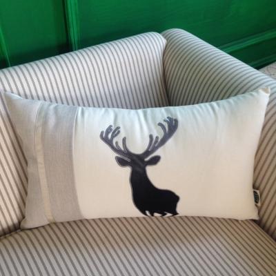 Embroider Elk Cotton Pillow Cover, Decorative Throw Pillow, Sofa Pillows, Home Decor-Paintingforhome