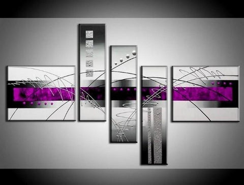 Large Wall Art, Abstract Painting, Huge Painting, Acrylic Art, 5 Piece Wall Painting, Canvas Painting, Hand Painted Art, Group Art-Paintingforhome