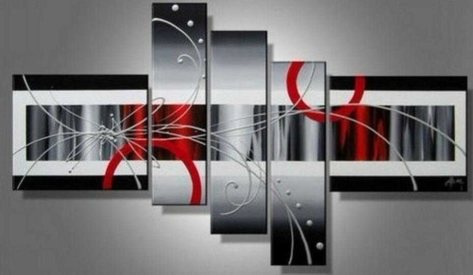 Abstract Canvas Painting, Huge Wall Art Paintings on Canvas, Acrylic Painting for Living Room, 5 Piece Wall Painting, Hand Painted Art-Paintingforhome