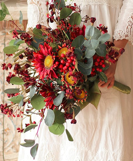 Large Bunch of Autumn Flowers, Unique Floral Arrangement for Home Decoration, Table Centerpiece, Real Touch Artificial Flowers for Living Room-Paintingforhome