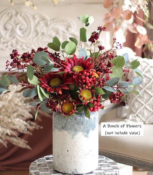 Large Bunch of Autumn Flowers, Unique Floral Arrangement for Home Decoration, Table Centerpiece, Real Touch Artificial Flowers for Living Room-Paintingforhome