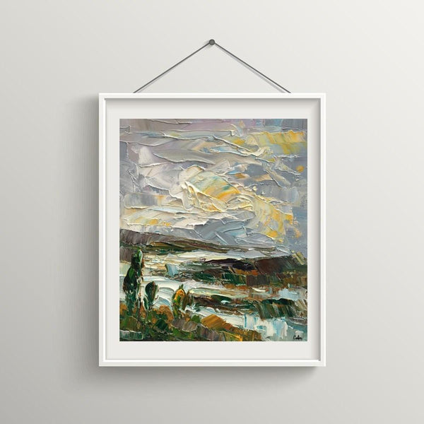 Heavy Texture Oil Painting, Mountain Landscape Painting, Small Oil Painting, Abstract Painting,10X12 inch-Paintingforhome